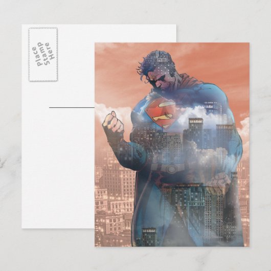 Superman Standing Briefkaart (Voorkant / Achterkant)