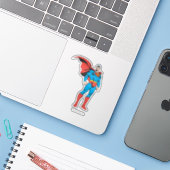 Superman Standing Tall Sticker (Laptop met iPhone)