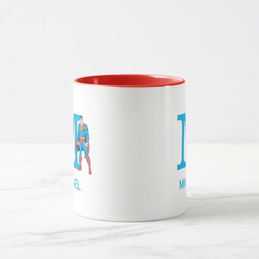 Superman Standing | Uw monogram en naam toevoegen Mok (Midden)