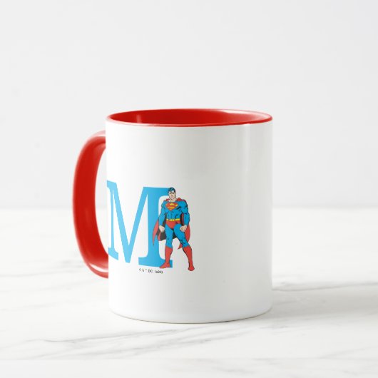 Superman Standing | Uw monogram toevoegen Mok (Voorkant links)