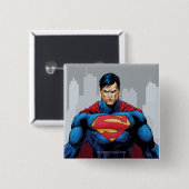 Superman Standing Vierkante Button 5,1 Cm (Voorkant /achterkant)