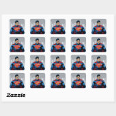 Superman Standing Vierkante Sticker (Vel)