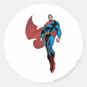 Superman Stands Tall Ronde Sticker (Voorkant)