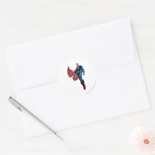 Superman Stands Tall Ronde Sticker (Envelop)