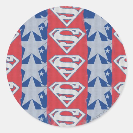 Superman Stars en Logo Ronde Sticker (Voorkant)