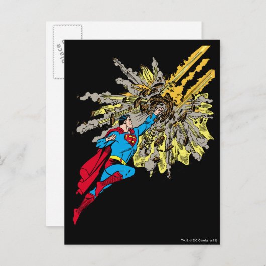 Superman Stops a meteor Briefkaart (Voorkant / Achterkant)