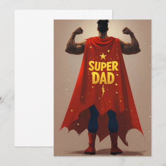 Superman Style Vaderdag Kaart (Voorkant / Achterkant)