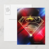 Superman Stylized | Shiny Yellow Outline Logo Briefkaart (Voorkant / Achterkant)