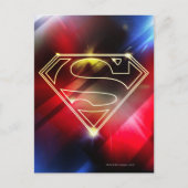 Superman Stylized | Shiny Yellow Outline Logo Briefkaart (Voorkant)