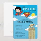 Superman Super Hero Baby shower Uitnodiging (Voorkant / Achterkant)