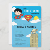 Superman Super Hero Baby shower Uitnodiging (Voorkant)
