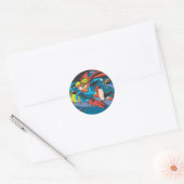 Superman & Supergirl Flying Ronde Sticker (Envelop)
