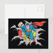 Superman Tears Thru Briefkaart (Voorkant / Achterkant)