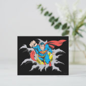 Superman Tears Thru Briefkaart (Staand voorkant)