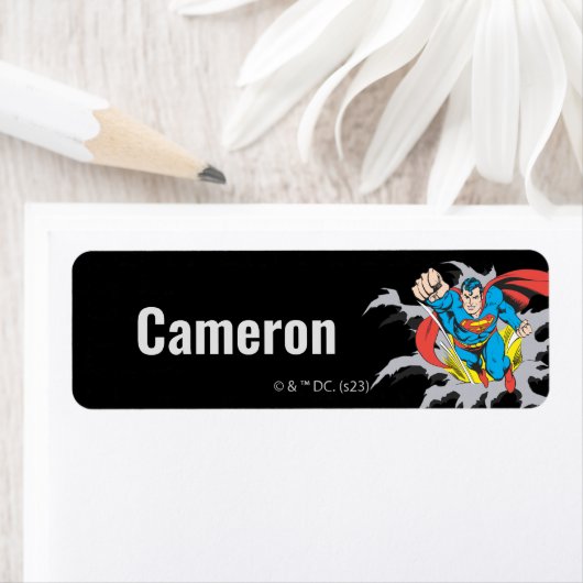 Superman Tears Thru Etiket (Insitu)