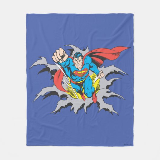 Superman Tears Thru Fleece Deken (Voorkant)