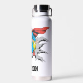 Superman Tears Thru | Jouw namen toevoegen Waterfles (Achterkant)