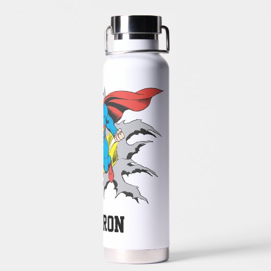 Superman Tears Thru | Jouw namen toevoegen Waterfles (Achterkant)