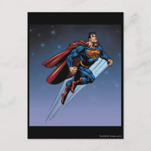 Superman tegen de nachtelijke hemel briefkaart