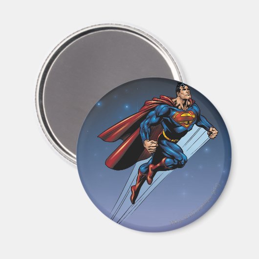 Superman tegen de nachtelijke hemel magneet (Voorkant / Achterkant)