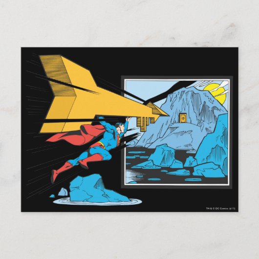 Superman Tunneling in Rock Briefkaart (Voorkant)