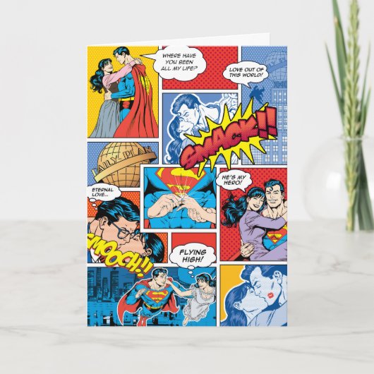 Superman Valentijnsdag| Collage komische boeken Feestdagen Kaart (Voorkant)