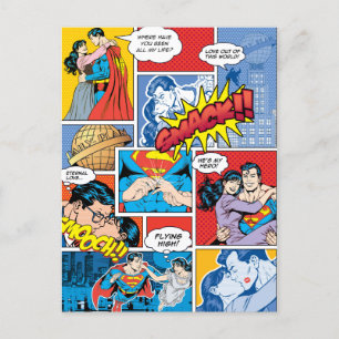 Superman Valentijnsdag  Collage komische boeken Feestdagenkaart