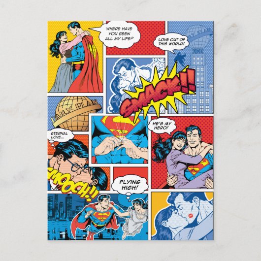 Superman Valentijnsdag| Collage komische boeken Feestdagenkaart (Voorkant)