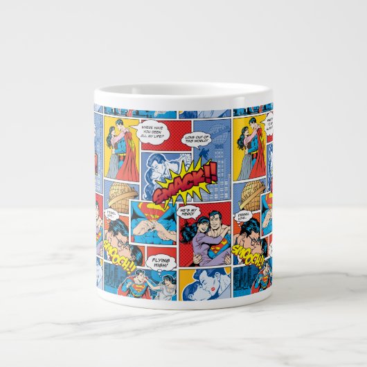 Superman Valentijnsdag | Comic Book Collage Grote Koffiekop (Voorkant)