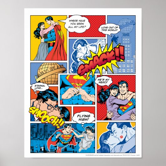 Superman Valentijnsdag | Comic Book Collage Poster (Voorkant)