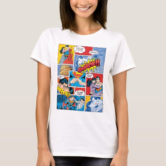 Superman Valentijnsdag | Comic Book Collage T-shirt (Voorkant)