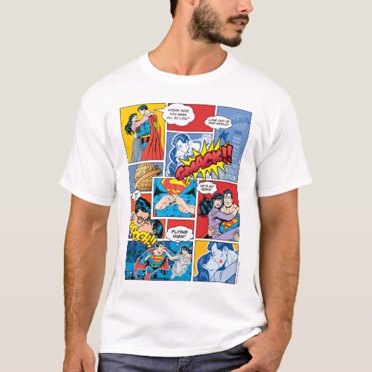 Superman Valentijnsdag | Comic Book Collage T-shirt (Voorkant)