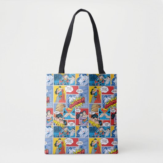 Superman Valentijnsdag | Comic Book Collage Tote Bag (Voorkant)