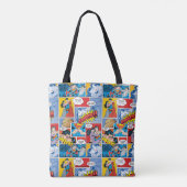 Superman Valentijnsdag | Comic Book Collage Tote Bag (Achterkant)