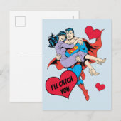 Superman Valentijnsdag | Ik zal je vangen Feestdagenkaart (Voorkant / Achterkant)