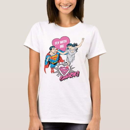 Superman Valentijnsdag | Met mij vliegen T-shirt (Voorkant)
