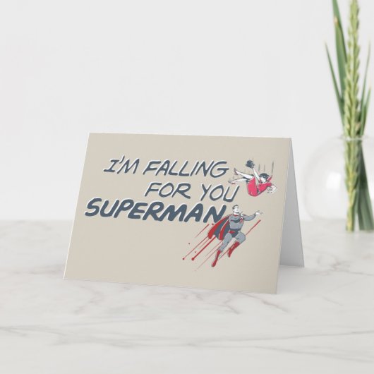 Superman Valentine's Day | I'm Falling For You Feestdagen Kaart (Voorkant)