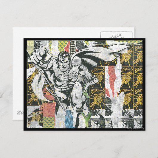 Superman - Verhoog het collage Briefkaart (Voorkant / Achterkant)
