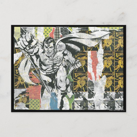 Superman - Verhoog het collage Briefkaart (Voorkant)