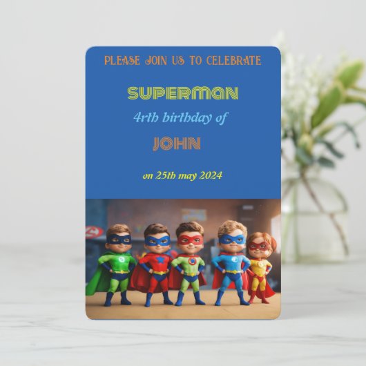 Superman Verjaardag Kaart (Staand voorkant)