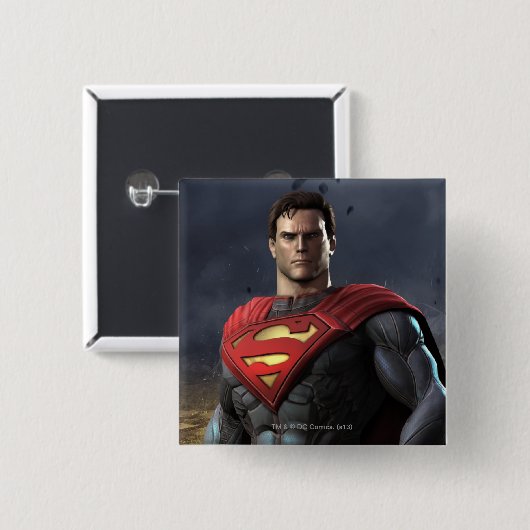 Superman Vierkante Button 5,1 Cm (Voorkant /achterkant)