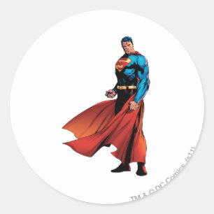 Superman View Front Ronde Sticker