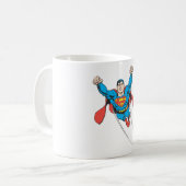 Superman vliegt vooruit koffiemok (Voorkant links)