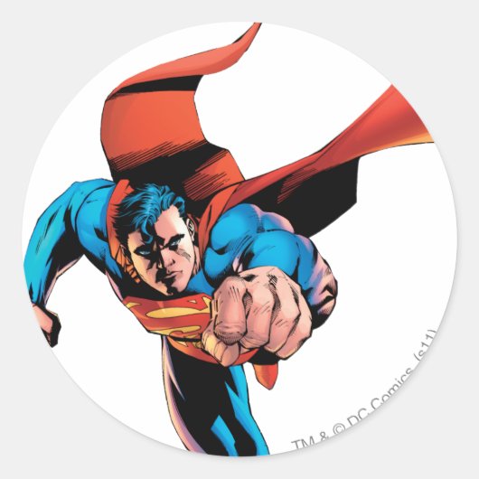 Superman vooruit ronde sticker (Voorkant)