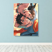 Superman/Wonder Comic Hoesje #11 Variant Canvas Afdruk (Insitu (Houten vloer))