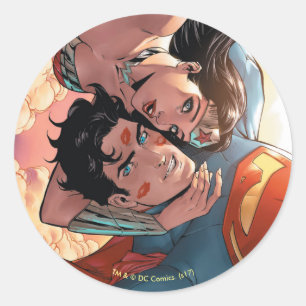 Superman/Wonder Comic Hoesje #11 Variant Ronde Sticker