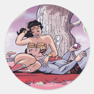 Superman/Wonder Woman Comic Hoesje #14 Variant Ronde Sticker