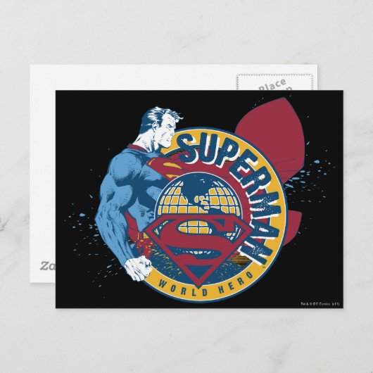 Superman - World Hero Briefkaart (Voorkant / Achterkant)