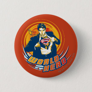 Superman World Hero Ronde Button 5,7 Cm
