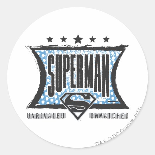 Superman zonder rivaliteit, ongeëvenaard ronde sticker (Voorkant)